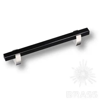 Ручки Brass Модерн 765-128-chrome-black ручка мебельная модерн, 128мм, глянцевый хром с чёрной вставкой