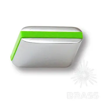 Ручки Brass Модерн 429025mp02pl13 ручка мебельная модерн, глянцевый хром с зеленой вставкой