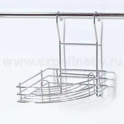 Рейлинги Хром полка угловая закругленная на рейлинг, хром