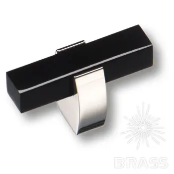 Ручки Brass Модерн 65-chrome-black ручка мебельная модерн, глянцевый хром с чёрной вставкой