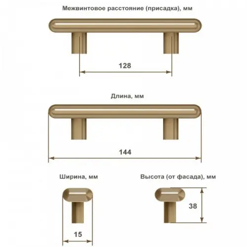 Ручки мебельные Metakor ручка мебельная sandwich, 128мм, чугун/глянцевое олово