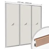 Комплекты ламинированного профиля компл. профиля-купе slim оптима на 3 двери (ширина шкафа 2751-3600 мм), виски зернистый