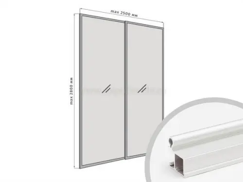 Комплекты раздвижных дверей Raumplus комплект профиля-купе раумплюс s41 neo на 2 двери, ширина шкафа до 2500 мм, серебро