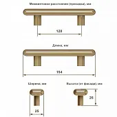 Ручки мебельные Metakor ручка мебельная bench, 128мм, чугун