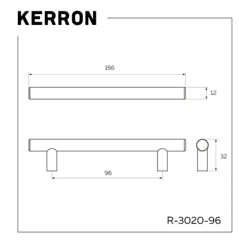 Ручки мебельные разные ручка мебельная kerron r-3020, 96мм, черный матовый (12мм)