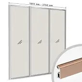 Комплекты ламинированного профиля компл. профиля-купе slim оптима на 3 двери (ширина шкафа 1801-2750 мм), виски зернистый