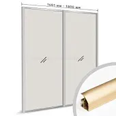 Комплекты анодированного профиля комплект профиля-купе на 2 двери new (ширина шкафа 1401-1800 мм), золото