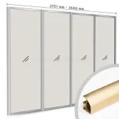 Комплекты анодированного профиля комплект профиля-купе на 4 двери new (ширина шкафа 2751-3600 мм), золото