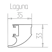 C-образный пв профиль вертикальный laguna 5600мм венге натуральный