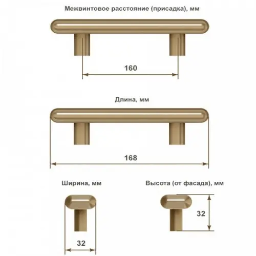 Ручки ручка мебельная frame, 160мм, черный матовый лак