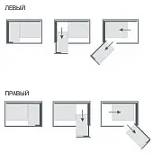 Решение для угловых тумб волшебный уголок maxima classic с доводчиком в модуль 900 мм, левый, хром