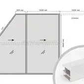 Комплекты мансардных дверей Raumplus комплект профиля-купе раумплюс мансард s800 на 2 двери, ширина шкафа до 3000 мм, серебро