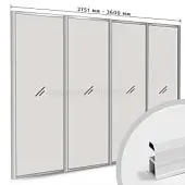 Комплекты профиля серии SLIM, FIT комплект профиля-купе slim на 4 двери new (ширина шкафа 2751-3600 мм), белый матовый