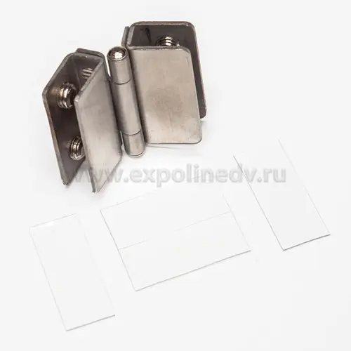 Фурнитура для стекла (Китай) петля для стеклянной двери, без сверления, матовый хром