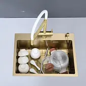 Аксессуары для кухонных моек решетка для мойки avivacom, 500*450 мм, золото