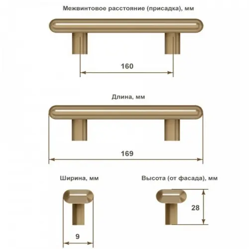 Ручки мебельные Metakor ручка мебельная stretch, 160мм, нержавеющая сталь