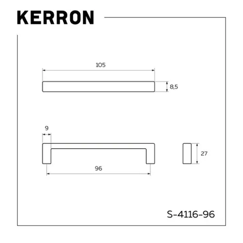 Ручки мебельные разные ручка мебельная kerron s-4116, 96мм, черный матовый