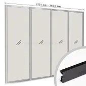 Комплекты профиля серии SLIM, FIT комплект профиля-купе fit на 4 двери new (ширина шкафа 2751-3600 мм), чёрный