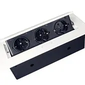 Розетки блок розеток выдвижной горизонт, 3 розетки euro, 250в, 2700w белый, 2 м