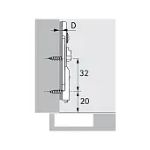 Петли мебельные Hettich (Германия) монтажная планка линейная для sensys/intermat, d3