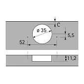 Петли мебельные Hettich Комплекты (Германия) петля hettich полунакладная 110° slide-on, без доводчика, d1,5 (без евровинтов)