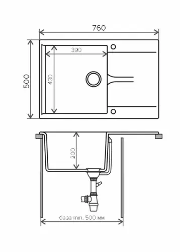 Мойки Polygran мойка кухонная polygran модель gals 760 серый