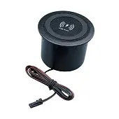 Розетки блок розеток выдвижной вертик. pop up lift mini, беспр. зарядка, usb-a+c, сетевой адаптер, черный, d70мм