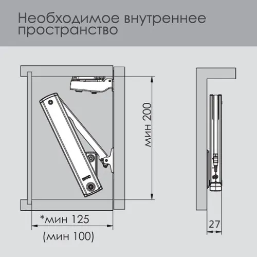 Подъемники поворотные подъемник dtc top stay se push (240-600мм), индекс 960-2050