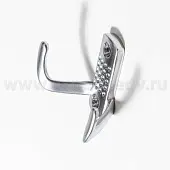 Крючки для одежды крючок 2х рожковый, матовый хром