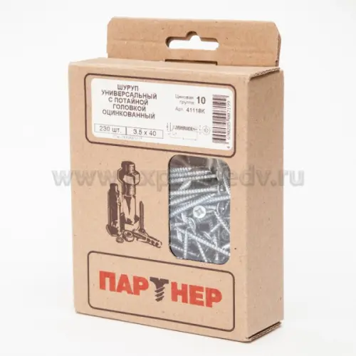 Винты, шурупы шуруп универс. потайной оцинков 3,5х40 (230шт.)