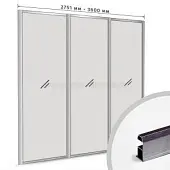 Комплекты профиля серии SLIM, FIT комплект профиля-купе slim на 3 двери (ширина шкафа 2751-3600 мм), графит браш