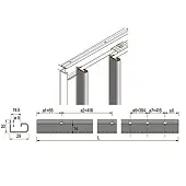 Универсальная фурнитура ручка-профиль для двери 18-19мм, l2500, сталь