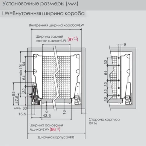 Ящики DTC комплект ящика dtc dragon box, push to open, nl-450*84,5 мм (2 рейлинга), белый
