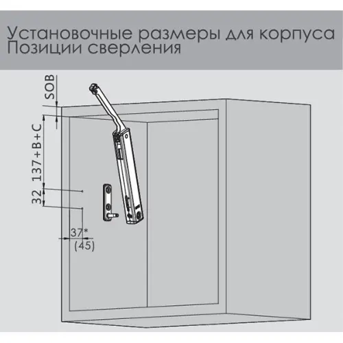 Подъемники поворотные подъемник dtc top stay se push (240-600мм), индекс 960-2050