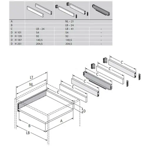 Комплекты ящиков Avantech You комплект ящика avantech you nl-300*101мм, silent system, белый