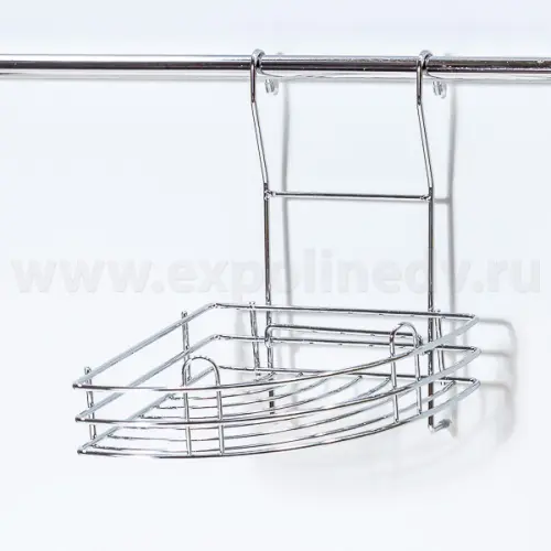 Рейлинги Хром полка угловая закругленная на рейлинг, хром