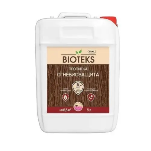 Масла для дерева Biotex огнебиозащита пропитка для дерева с розовым индикатором, 5л