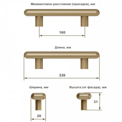 Ручки мебельные Metakor ручка мебельная genova, 160мм, хром