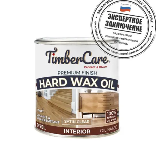 Масла и лаки для дерева TimberCare масло защитное с твердым воском timbercare hard wax oil, цвет прозрачный матовый, 0,75л