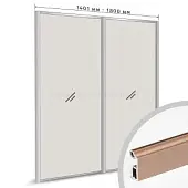 Комплекты ламинированного профиля компл. профиля-купе slim оптима на 2 двери (ширина шкафа 1401-1800 мм), виски зернистый