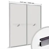 Комплекты профиля серии SLIM, FIT комплект профиля-купе slim на 2 двери (ширина шкафа 1401-1800 мм), графит браш