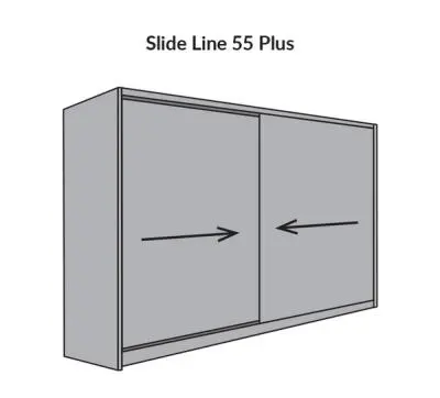 Комплекты раздвижных дверей Hettich комплект фурнитуры slide line 55 plus для 2 дверей, ширина до 2,5м